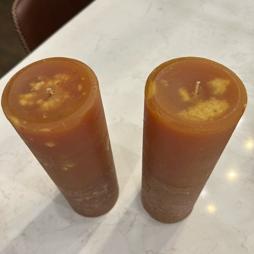 Elegant Brown Pillar Candles - Picture 3 of 6
